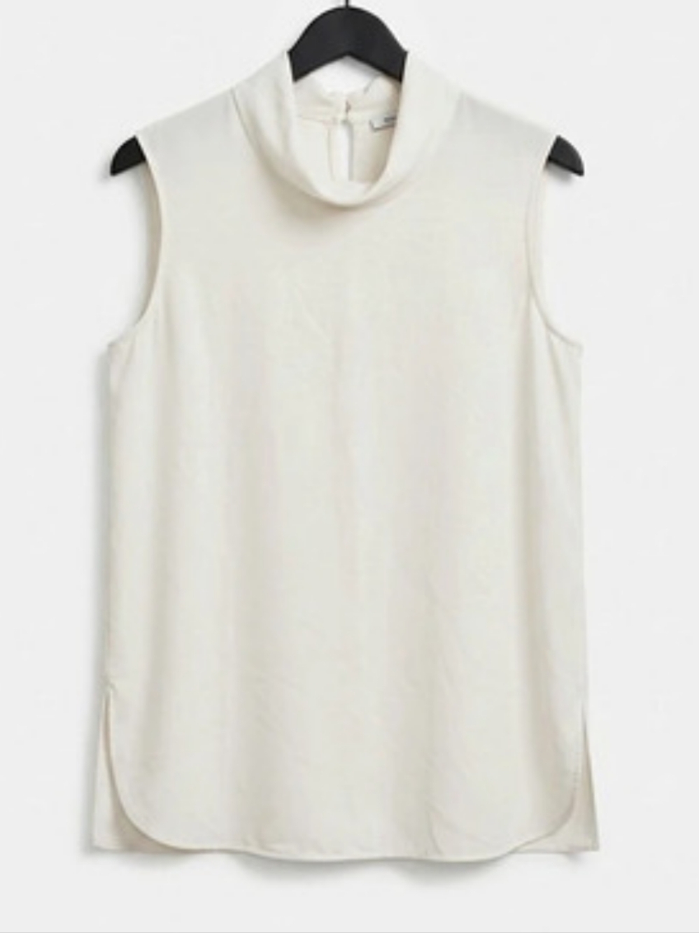 M.M.LaFleur Choplin Ivory Cowl Neck Sleeveless Top Blouse Cream Medium M